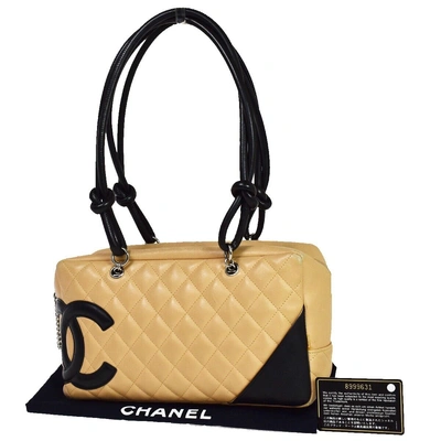 Pre-owned Chanel Cambon Beige Leather Shoulder Bag ()