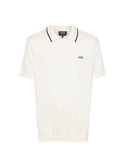 Apc Flynn Cotton Polo Shirt In White