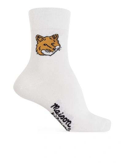 Maison Kitsuné Maison Kitsune Fox Head Sock In White