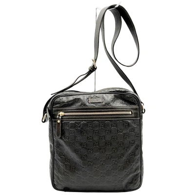 Gucci Messenger Brown Leather Shopper Bag () In Black