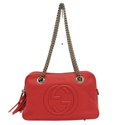 Gucci Soho Red Leather Shopper Bag ()