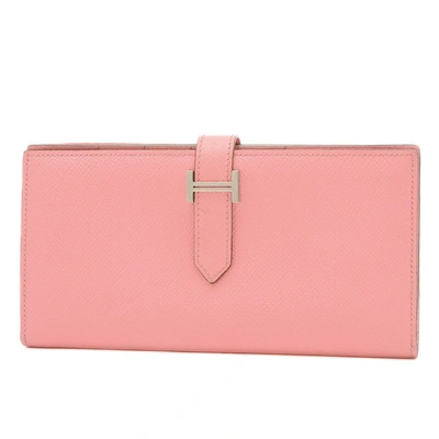 Hermes Hermès Béarn Pink Leather Wallet  ()