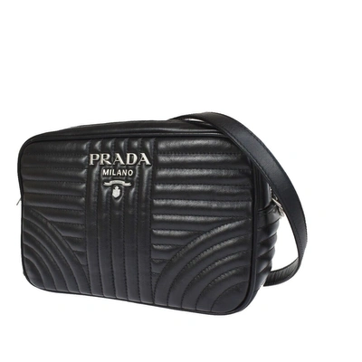 Prada Diagramme Leather Shoulder Bag () In Black