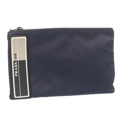 Prada La Strada Navy Synthetic Clutch Bag ()