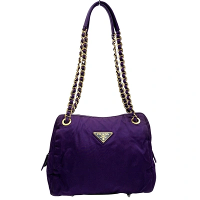 Prada Tessuto Synthetic Shoulder Bag () In Purple