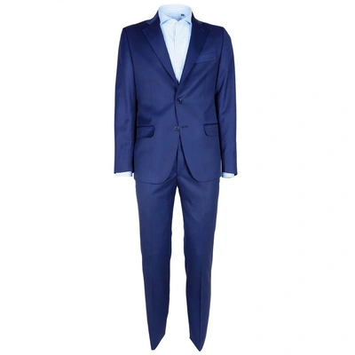Made In Italy Blue Wool Vergine Suit
