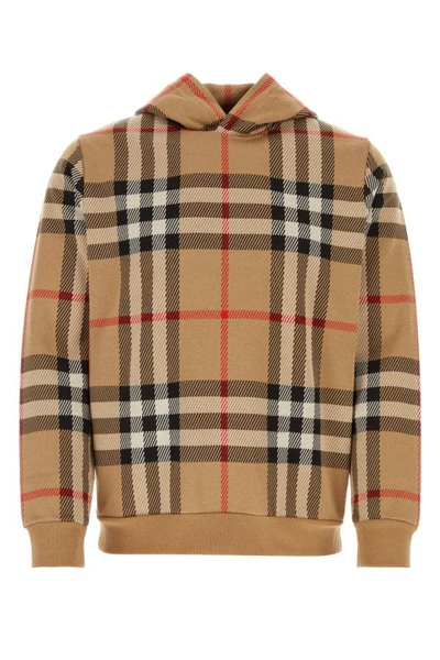 Burberry Man Embroidered Cotton Sweatshirt In Multicolor