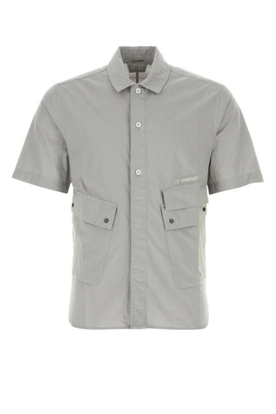 C.p. Company Man Grey Cotton Shirt In Gray