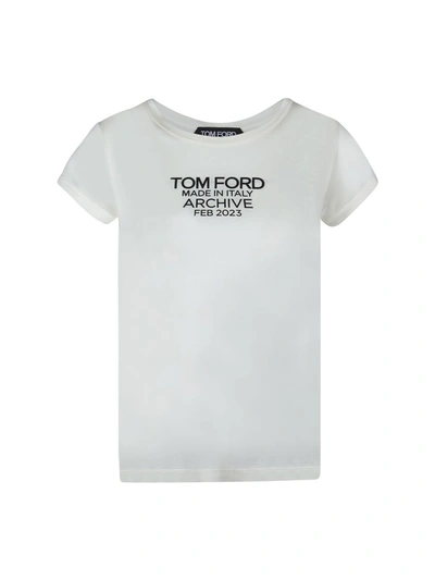 Tom Ford T-shirts And Polos In Chalk/black