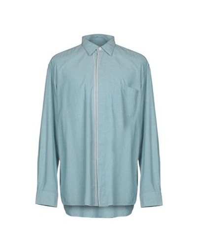 Al Duca D'aosta Solid Color Shirt In Sky Blue