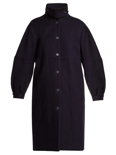 See By Chloé City Wool-blend Overcoat In Dark Blue