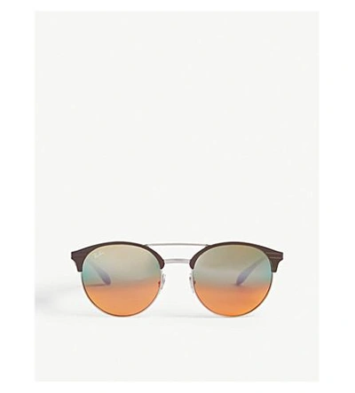 Ray Ban Rb3545 Phantos-frame Sunglasses In Brown
