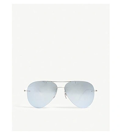 Ray Ban Rb8058 Pilot-frame Sunglasses In Silver