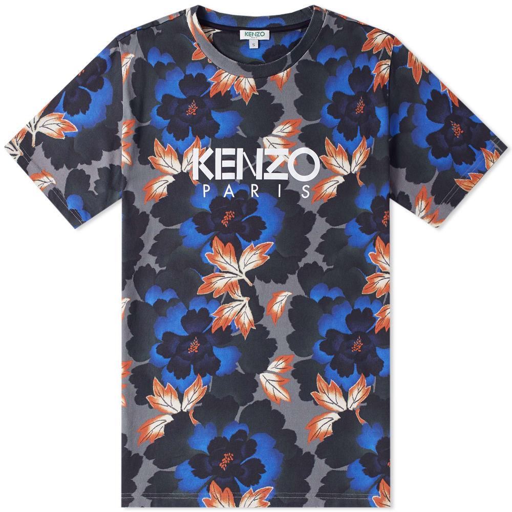 Kenzo Floral Logo T-shirt In Blue | ModeSens