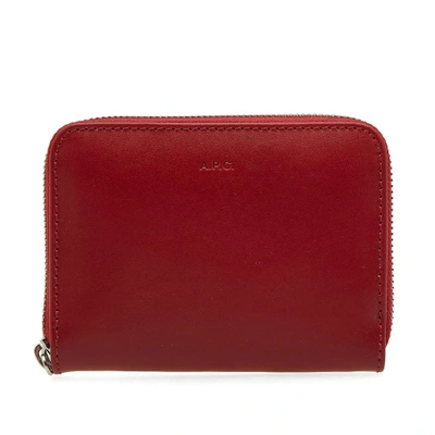 Apc A.p.c. Dallas Large Zip Wallet In Red