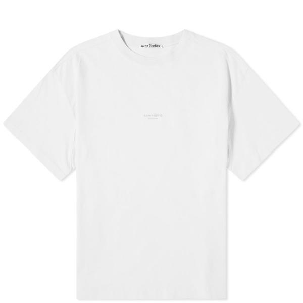 Acne Studios Logo-print Garment-dyed Cotton-jersey T-shirt In White ...