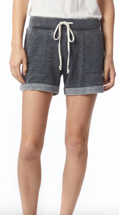 Alternative Lounge Shorts In Washed Black In Grey