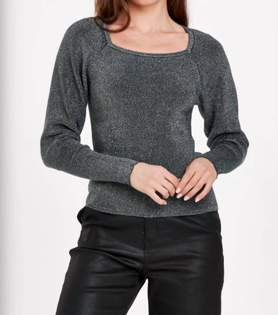 Dear John Denim Kingsley Metallic Sweater In Black/silver In Grey