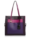 Marc Jacobs The Grind Leather Tote In Grape Multi/gold