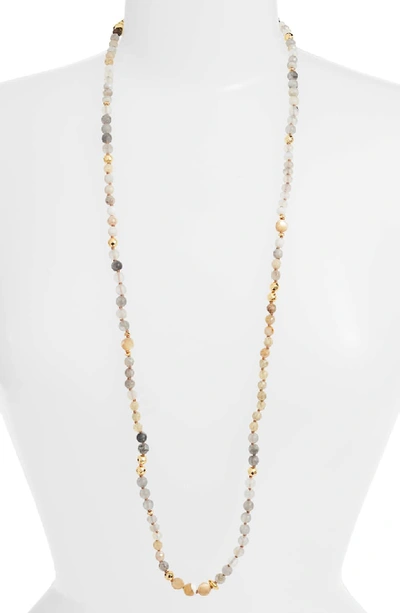 Chan Luu Mixed Semiprecious Stone Station Necklace In Grey Mix