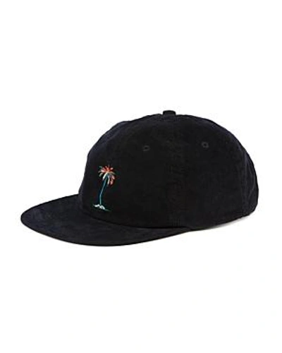 Banks Lei Lei Embroidered Palm Tree Corduroy Cap In Dirty Black