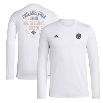 Adidas Originals Adidas White Philadelphia Union Local Stoic Long Sleeve T-shirt