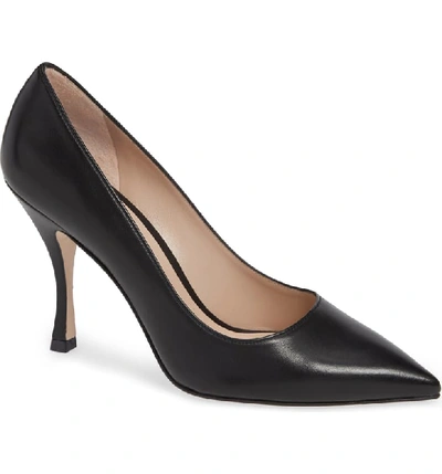 Stuart Weitzman Women's Tippi 95 Pointed Toe Leather High-heel Pumps In Black