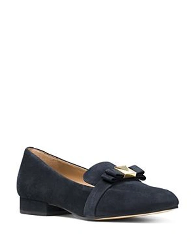 Michael Michael Kors Women's Caroline Suede Apron Toe Loafers In Admiral Suede
