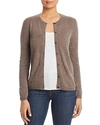 C By Bloomingdale's Crewneck Cashmere Cardigan - 100% Exclusive In Heather Rye