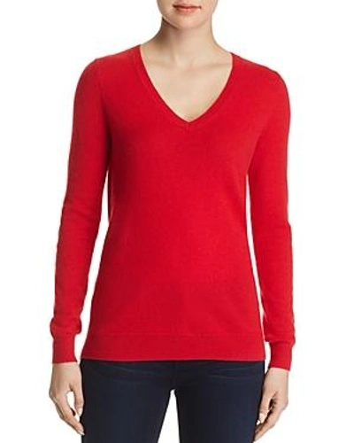 C By Bloomingdale's V-neck Cashmere Sweater - 100% Exclusive In Cherry Red