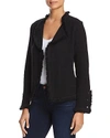 Nic And Zoe Nic+zoe Fringe Trim Jacket In Black Onyx