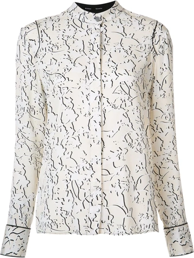 Proenza Schouler Double Vine Print Blouse In Neutrals