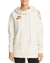 Alo Yoga Distressed Hooded Sweatshirt In Pristine