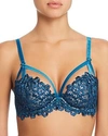 Dita Von Teese Dahlia Lace Balconette Bra In Peacock