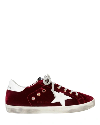Golden Goose Superstar Sneakers In Maroon Velvet Calfskin ModeSens