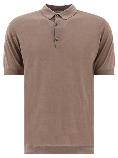 John Smedley "adrian" Polo Shirt In Brown