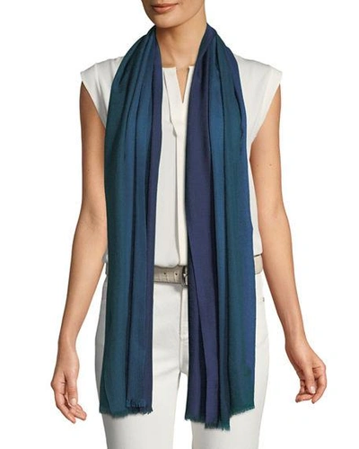 Loro Piana Aylit Cashmere-blend Scarf In Green/blue