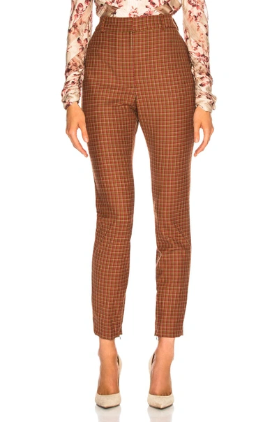 Zimmermann Unbridled Stovepipe Pant In Red Check