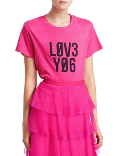 Red Valentino Graphic Jersey Tee In Magenta