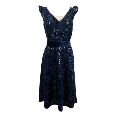 Pre-owned Lauren Ralph Lauren Velvet Mid-length Dress In Blue