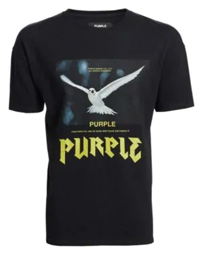 Purple Mmvii Eagle Graphic Tee In Black
