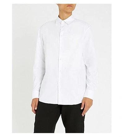 Kenzo Animal-logo Cotton-poplin Shirt In White