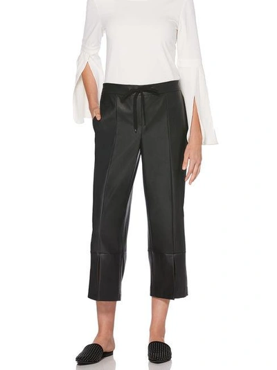 Shelli Segal Laundry By  Faux Leather Crop Pant In Black
