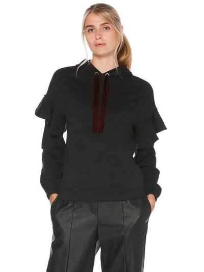 Shelli Segal Laundry By  Ruffle Sleeve Sweatshirt In Black