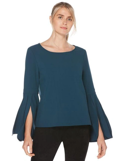 Shelli Segal Laundry By  Split Sleeve Crepe Top In Reflecting Pond