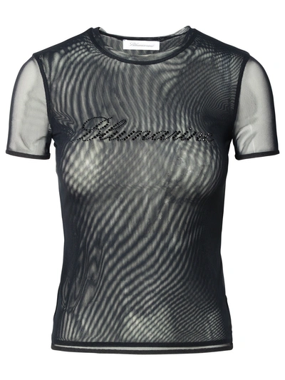 Blumarine Woman Black Nylon Blend T-shirt