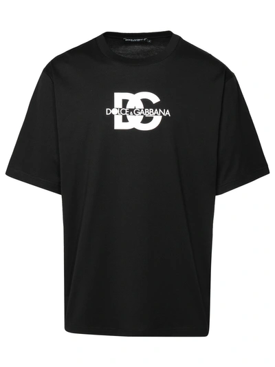 Dolce & Gabbana Black Cotton T-shirt Man
