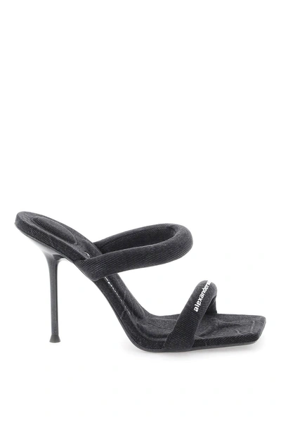 Alexander Wang Julie Denim Sandals In Italian In Multi