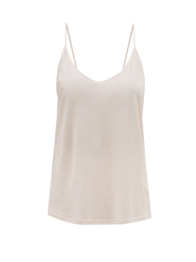 Skin Scoop-neck Cotton Cami Top In Pearl Pink