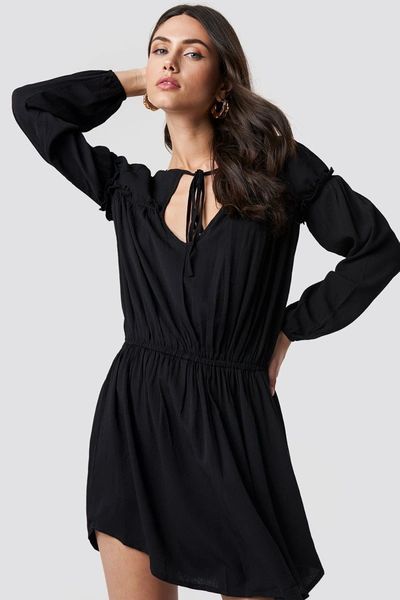 Trendyol Ruched Waist Mini Dress - Black